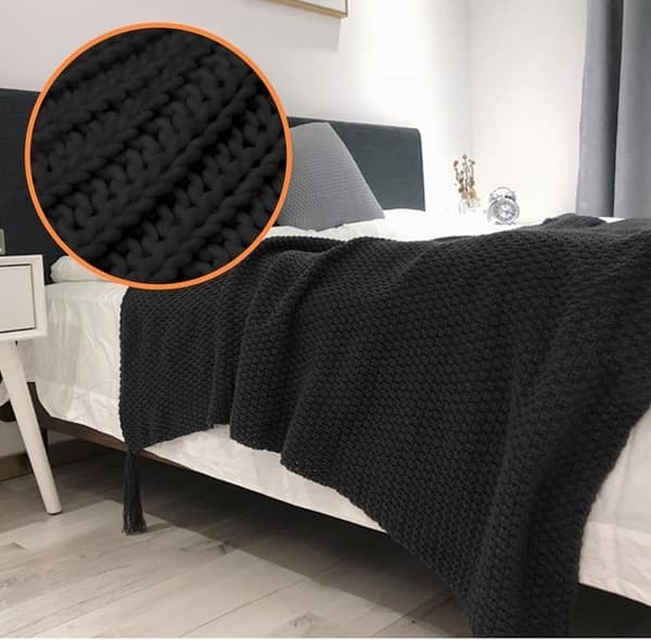 Chenillegarn, Chenillegarn til hekling, 3 ruller garnnøster for DIY strikking og hekling, håndverk Black