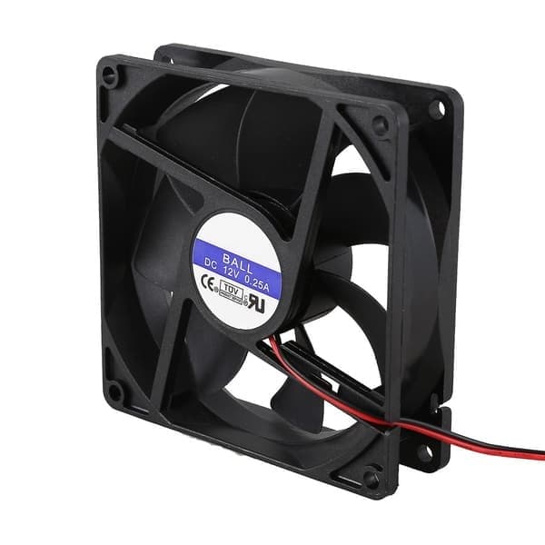 2 stk. 92 mm X 92 mm X 25 mm DC 12 V 2-pinners 65,01 cfm datamaskinkabinett CPU-kjøler kjølevifte