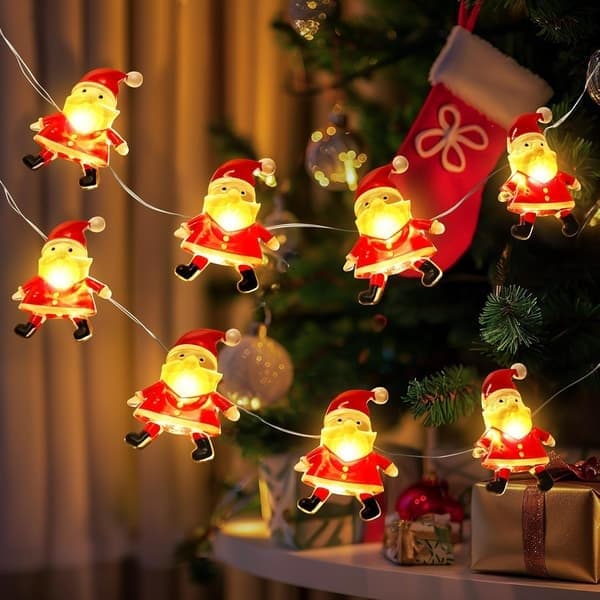 Julgransbelysning, 3M 30 LED Jultomte Batteridriven, Inomhus Utomhus Dekoration för Träd Sovrum Öppen spis Fest Bröllop