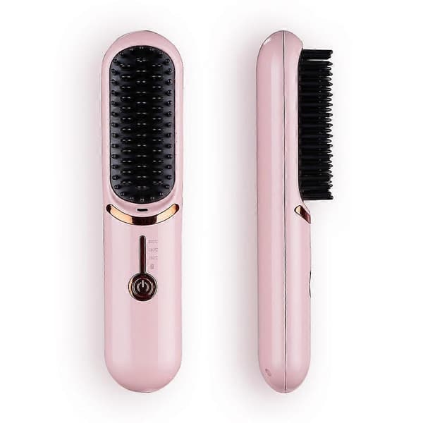 Styluse plattång, Styluse uppvärmd hårborste, sladdlös plattång Pink
