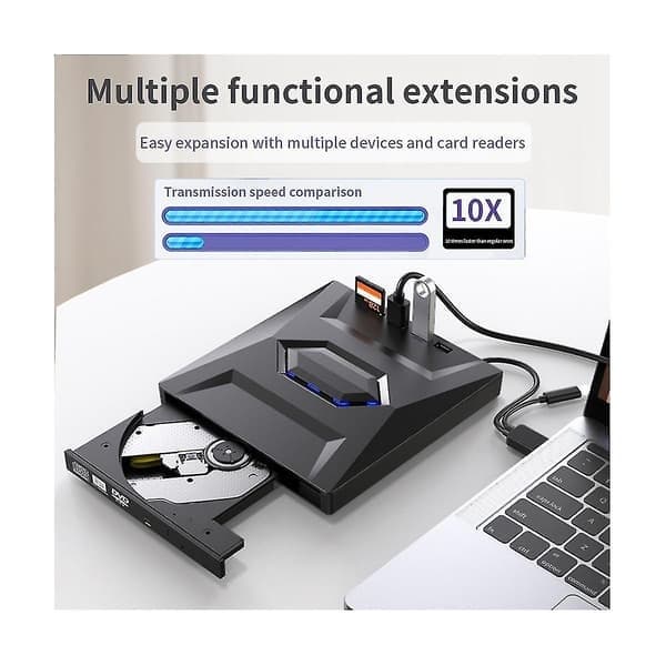 Extern DVD- och CD-brännare, CD- och DVD-spelare, Typ C/USB3.0, Extern DVD- och CD-enhet för PC Laptop