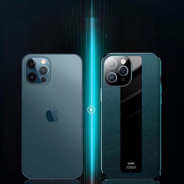 Magnetisk deksel kompatibelt med iPhone 12/12 Pro/12 Pro Max, enkel dobbeltsidig beskyttelse i skinn