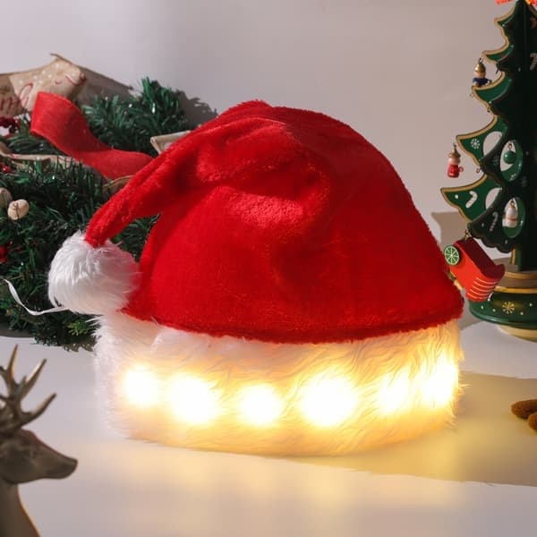 Plysj juletrepynt, LED-belyst julelue, nisselue