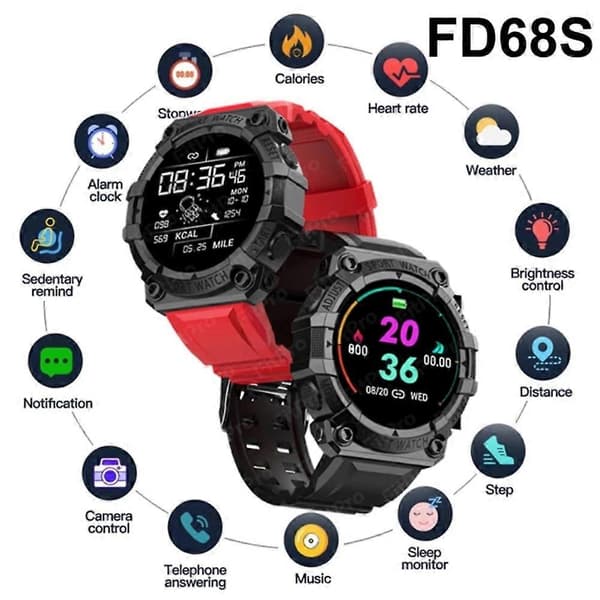 Smart Bluetooth Smartwatch för män och kvinnor Black