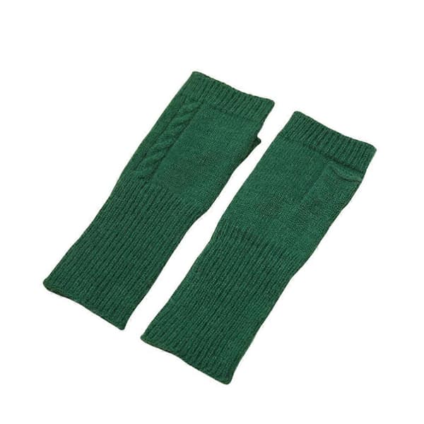 Flerfarvede kashmir fingerløse handsker Green