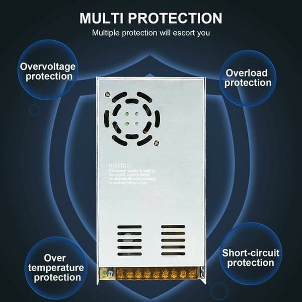 480W 24V 20A AC/DC-omformer, AC-strømforsyning, AC 110V/220V til DC 24V 20A, regulert universell strømadapter