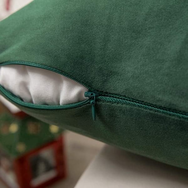 Pyntepude 45x45cm Pudebetræk til stue sofa soveværelse sæt med 2 til hverdagsbrug og også velegnet til helligdage som jul dark green