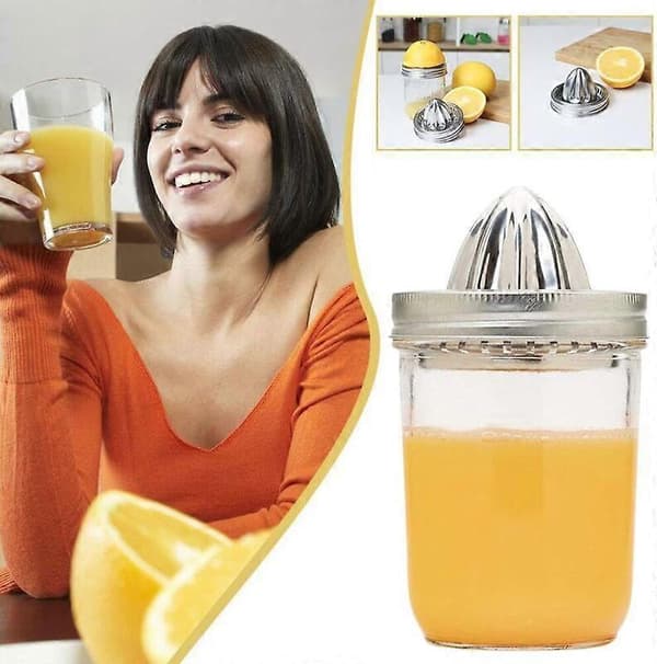 Til Mason Jar Juicer Låg, Juicing Tilbehør, 304 Rustfrit Stål Håndjuicer
