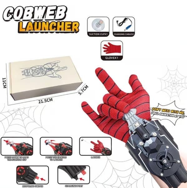 Spiderman Web Shooters Legetøj Spider Man Lærer Cosplay Peter Parker Tilbehør Rekvisitter Handsker Til Børn black