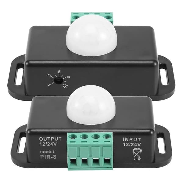 Bevegelsessensorbryter, 12V 24V PIR-sensor LED for fleksible LED-strips, 2-pakning