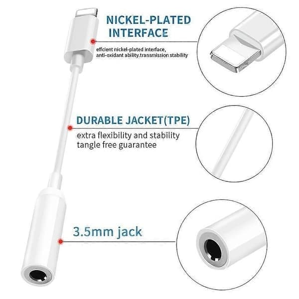 Lightning 8-pin hann til 3,5 mm hunnport lydkabel for iPhone X/8/8 Plus osv.