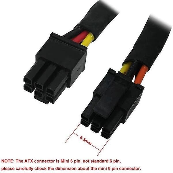 HDD SATA-strømkabel retvinklet SATA 15-ben x2 til Mini 6-ben ATX-adapter til Dell Inspiron 3653 3650-serien kompatibel
