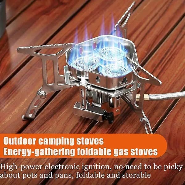Moose Rocket Stove, Utendørs Bærbar Dobbeltlags Vindtett Trebrennerovn 3500W with adapter