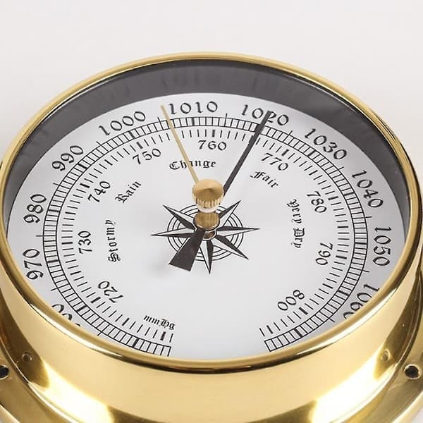 Termometer og hygrometer, tester kobberhus maritim for veggmontering båtbruk, 115 mm