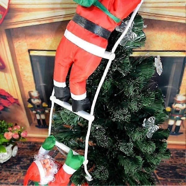 Tomte fylld julklättring rep hängande prydnad julgransdekoration tomtedocka
