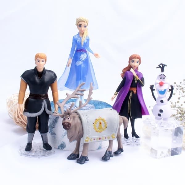 Frost Actionfigurer Kagepynt Legetøj, Frost Kagepynt til Fødselsdagsfest (5-pak)