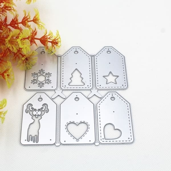 Julklappsetikett Metallskärningsformar Scrapbooking Stencil Stansar Kort Prägling