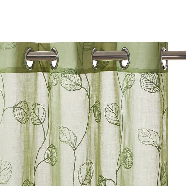 Gardin halvtransparent perforerad vertikal persienn, enkla broderade gardiner grön 132cm*244cm