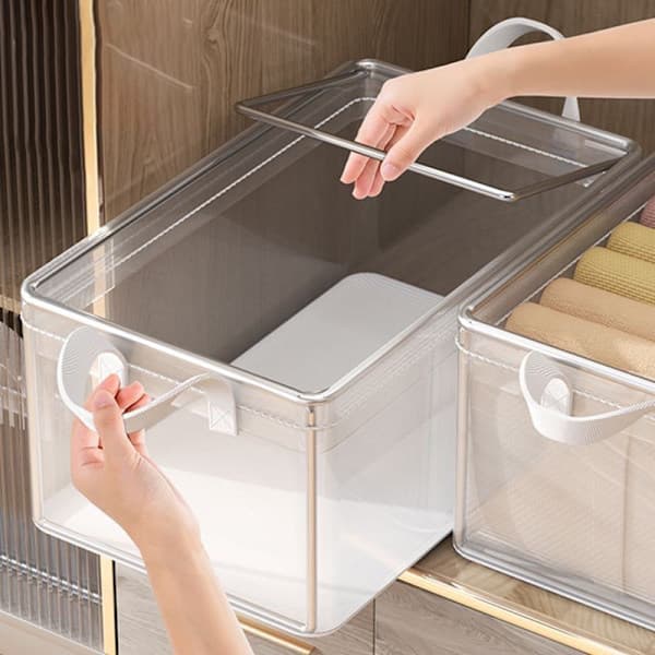 Stor garderobsförvaring för kläder, hemorganisatör, transparent 50X30X26cm