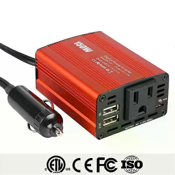Bilstrømomformer 12V til 220V sigarettennerplugg 230V spenningsomformer USB universalkontakt biltilbehør C2