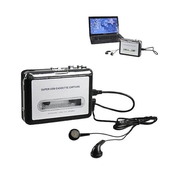 Kassettspiller USB Kassett til MP3 Konverter Lydopptaker Musikkspiller Båndopptaker