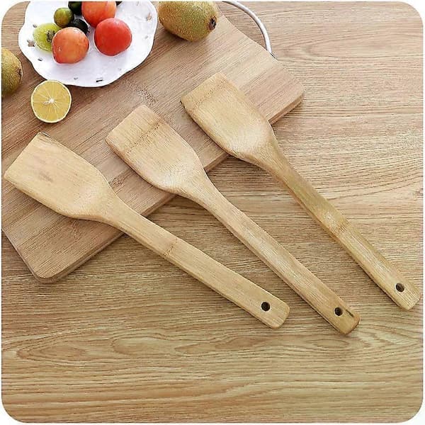 1-10 STK Bambus Spatel Naturlig Bambus Træ Køkken Spatler 5PCS