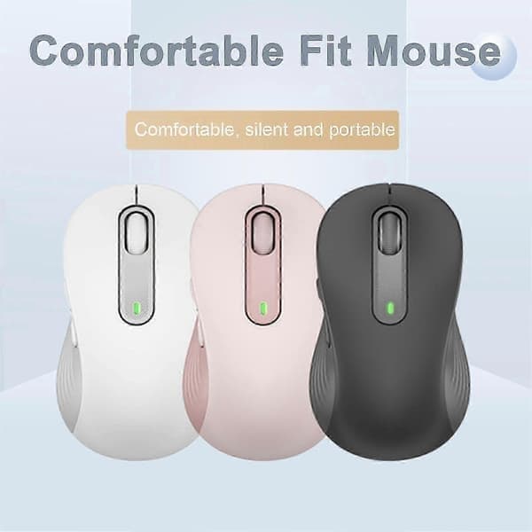 M650 Trådløs Mus 2.4GHz Bluetooth-kompatibel Doble Moduser Ergonomisk DPI Justerbar Stille Mini Lett Universell Trådløs Datamaskin Kontormus Black