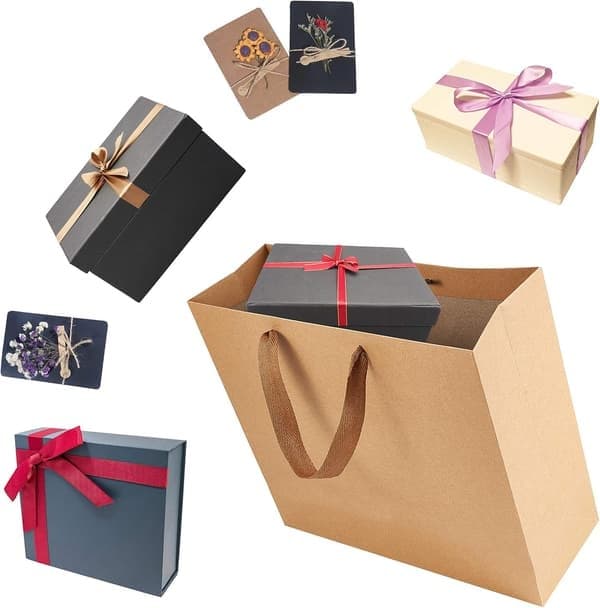 Gavepose - Gaveindpakning - 10 stk - 32*28*11,5 cm - Gavepose - Pose - Papir - Til jul, fødselsdage, fester - Papirbærepose