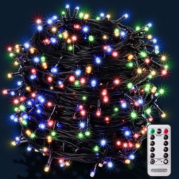 Julbelysning, 20m, 200 LED, fjärrkontroll