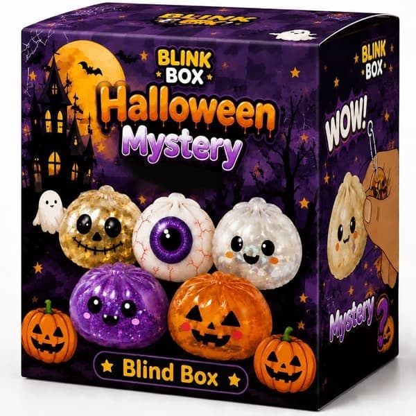 Halloween Squeeze Toy Set – Spooky Dumpling och Bull Stress Relief Leksaker i Presentförpackning, Barnkalasgåva C4