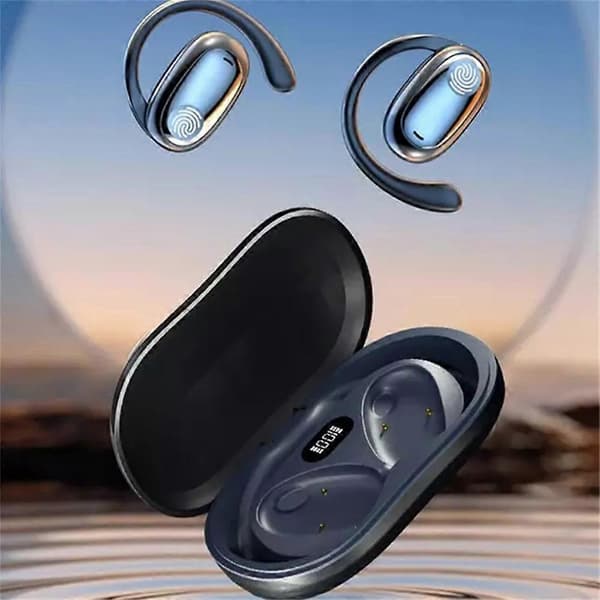 Sportiga Bluetooth-hörlurar med hängande öron, Bluetooth-headset som inte sitter i örat Black