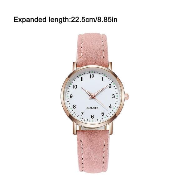 Damarmbandsur Kvarts Analog Dam Läderrem Modeklocka Pink