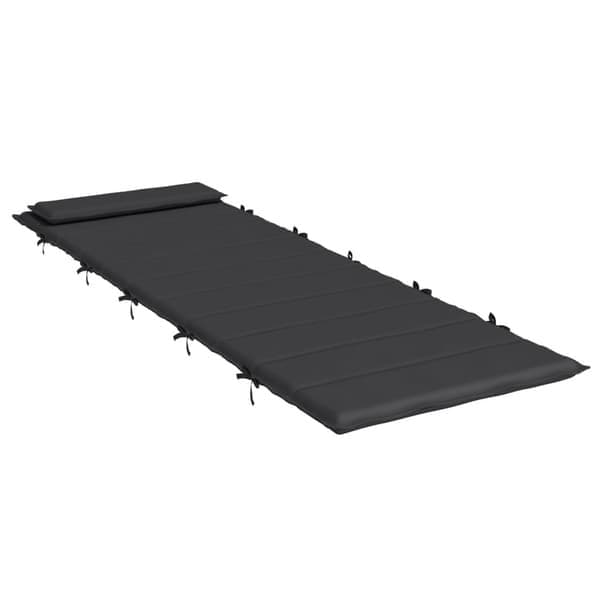 vidaXL Aurinkotuolin pehmuste musta 180x60x4 cm Oxford-kangas musta