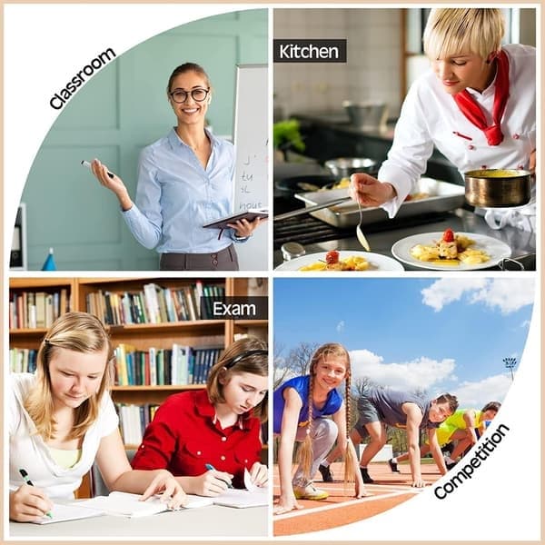 Mekanisk køkkentimer, 60 minutters mekanisk timer til køkken (1 stk, hvid)