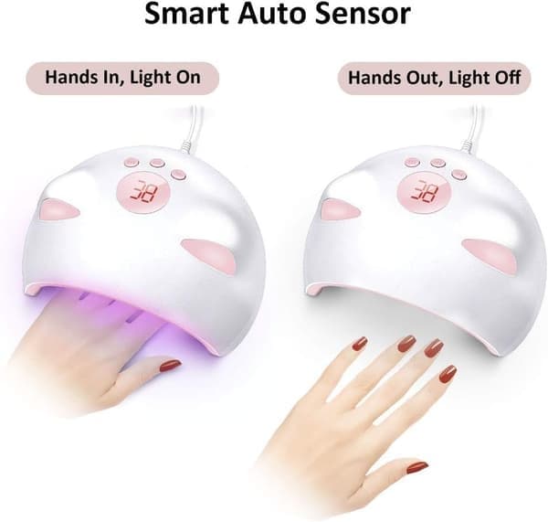 LED UV neglelampe til gel neglelak, automatisk sensor, digitalt display, hurtigtørrende hærdelampe