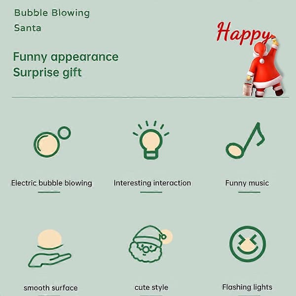 Jul Rolig Tomte Elektrisk Bubbelblåsmaskin Läckagesäker Maskin Bubbla