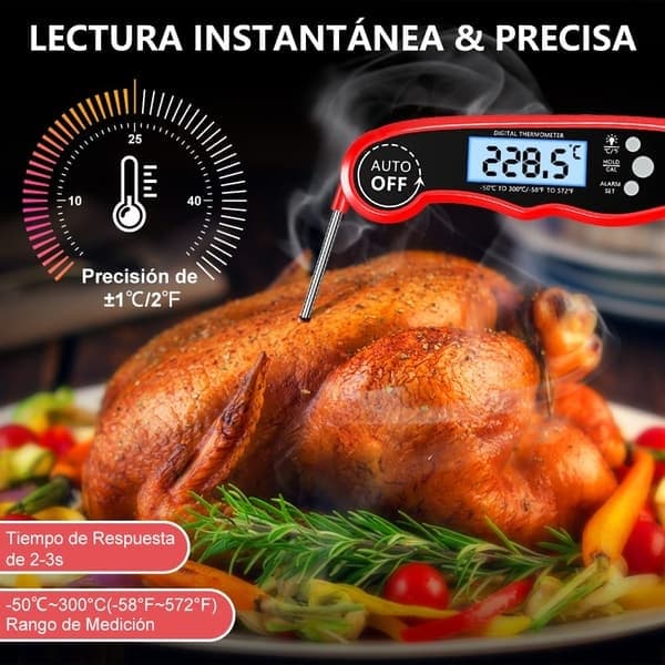 Köketermometer, digital ugnstermometer med snabbavläsning, kalibrering och LCD-display, BBQ-termometer (Exklusive sondlängd: