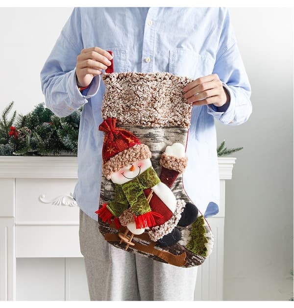 1 st stor släde gammal man snögubbe rådjur julstrumpor jul