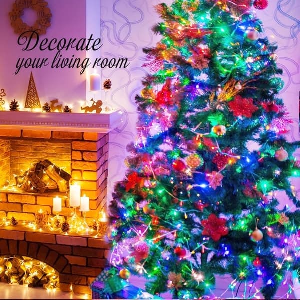 300 LED Plug-in Fairy String Lights, 8 Modes Timer Memory Function, Varm Hvit for Innendørs Utendørs Juletre Halloween Festdekorasjoner