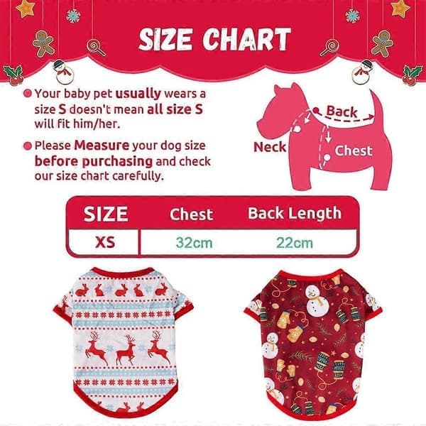 Hund julskjorta 2-pack jul husdjursskjorta style4813