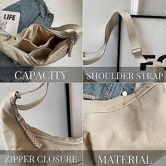 Limorence Dammode Enfärgad Crossbody-väska i Nylon, Arisefrom Nylonväska Grey
