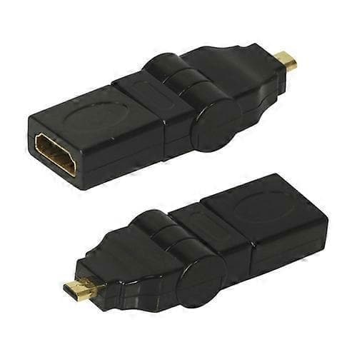 Micro HDMI hann til HDMI hunn 90 180 graders svingbar rettvinklet adapter