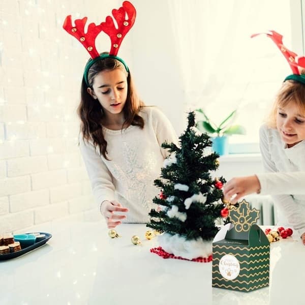 Julgodislåda, 8 stycken julklappspapperslåda julelement presentförpackning till jul, juldekorationer