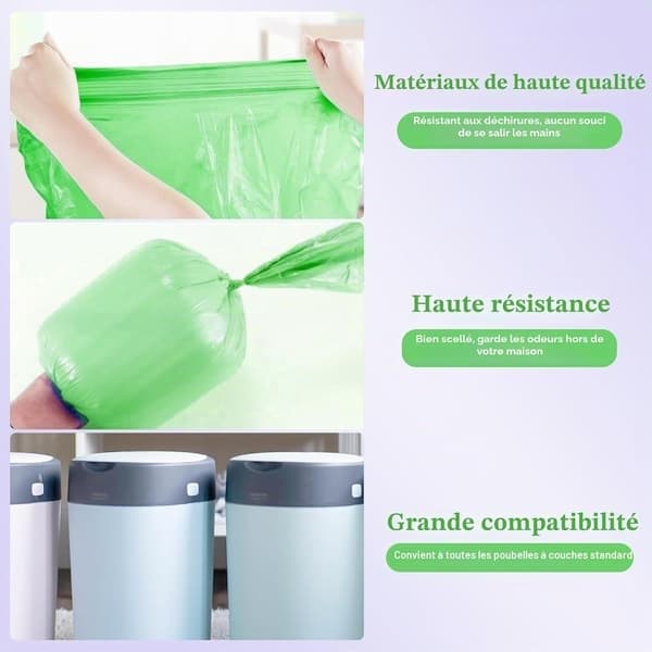 Blöjhinkspåsar (12-pack) – Kompatibla med Tommee Tippee och Genie Litter Locker blöjhinkar
