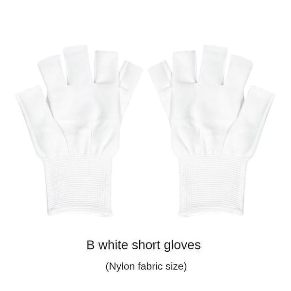 UV-beskyttende halvfingerhandsker til manicure gel neglelampe White