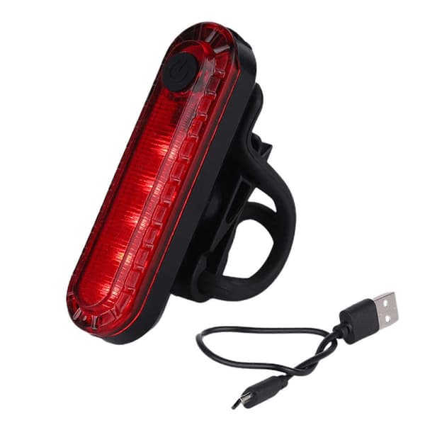 5LED USB oppladbar sykkel bakre sikkerhetsvarsellampe White