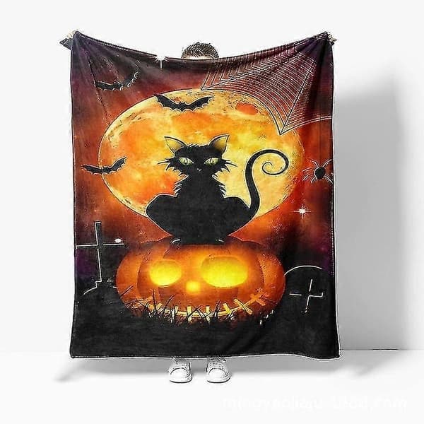 Halloween Jul Julegaver Dekor Flannel Digitaltrykk Teppe Nap Teppe 80*120