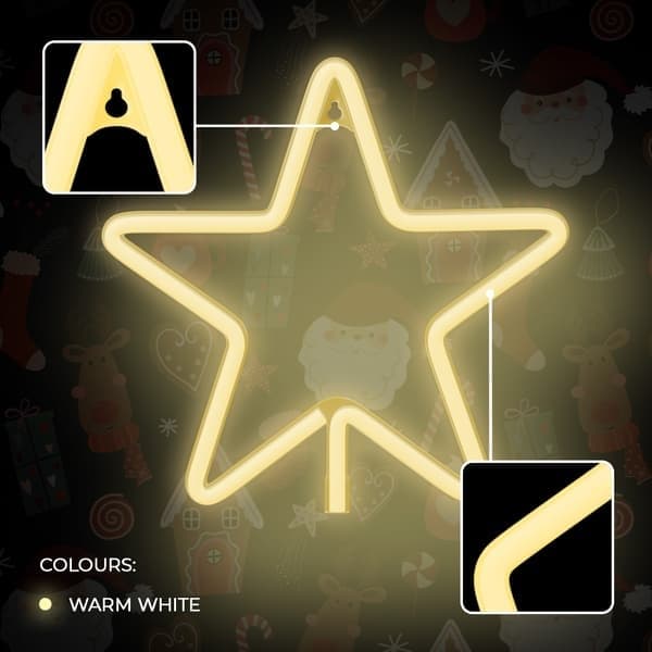Neon LED JUL PENTASTAR varmvit FLNE22 Forever Light vit