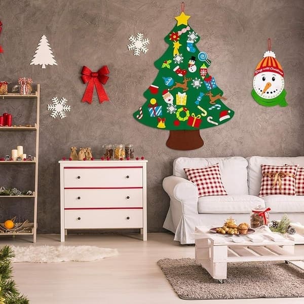 Gör-det-själv-filtjulgransset plus snögubbe-adventskalender
