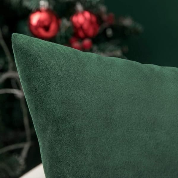 Pyntepude 45x45cm Pudebetræk til stue sofa soveværelse sæt med 2 til hverdagsbrug og også velegnet til helligdage som jul dark green